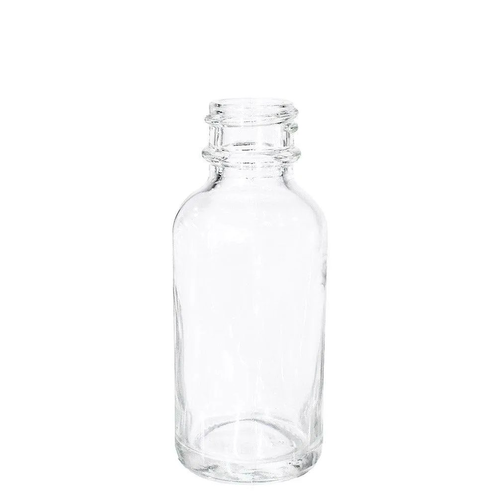 1 oz. Clear Boston Round with Black Fine-Mist Sprayer (Smooth) (.16 ml Per Spray) (20/400) (V8) (V20)