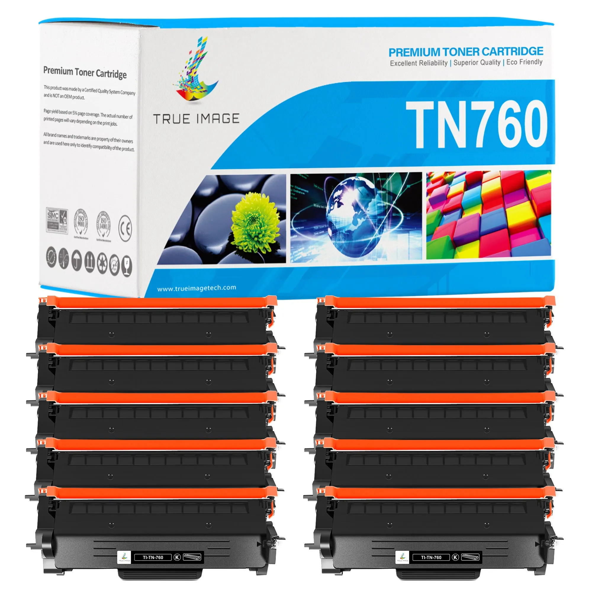 (10-Pack)Compatible Toner TN760 for Brother Printers
