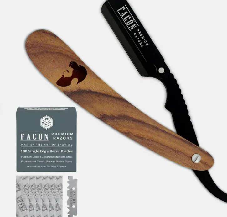100 BLADES   CLASSIC STAINLESS STEEL STRAIGHT EDGE BARBER RAZOR SALON SHAVING