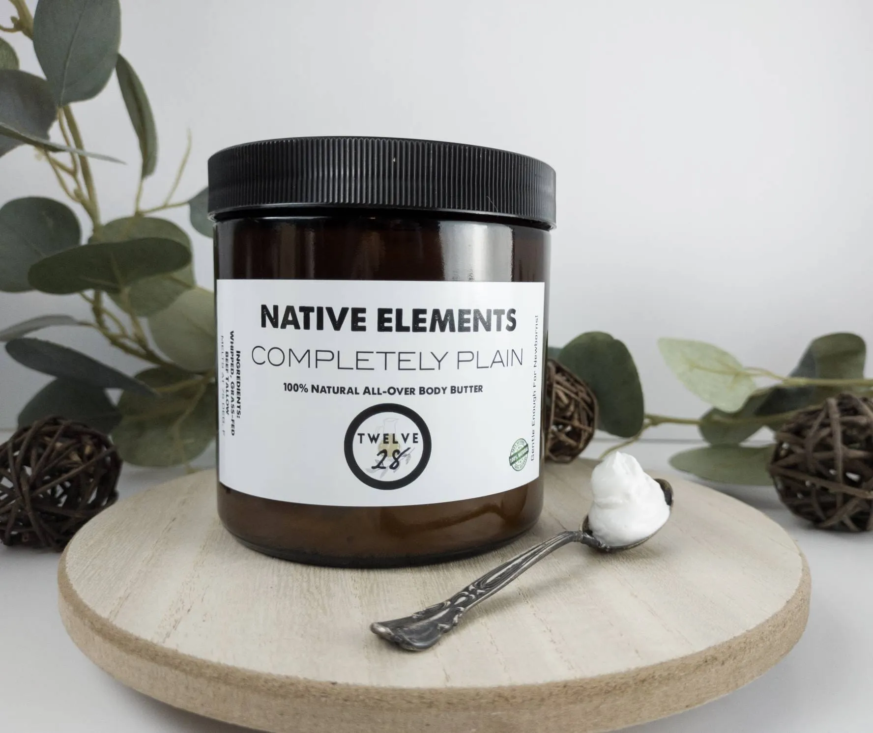 16 oz. PLAIN Grass-fed Tallow Body Butter | New Born Babies & Children, Unscented For Dry Sensitive Skin - Fragrance Free