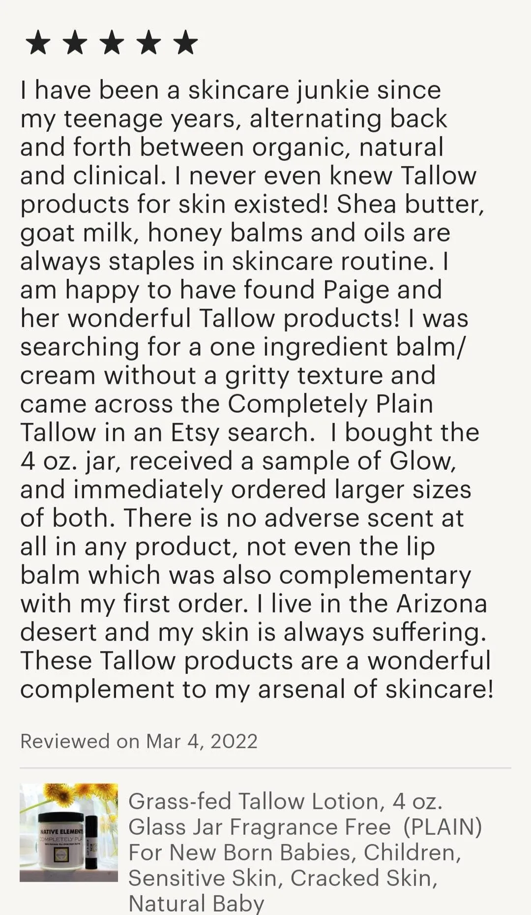 16 oz. PLAIN Grass-fed Tallow Body Butter | New Born Babies & Children, Unscented For Dry Sensitive Skin - Fragrance Free