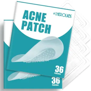  1HEROLABS Microdart Acne Patch - Hyaluronate, Salicylic Acid, Vitamin C, Microdart Pimple Patch for Deep, Early Stage and Hidden Pimples (36 Patches - 2 Pack)