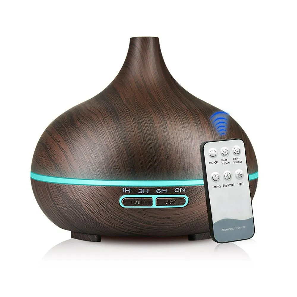 1pc 19.36oz/550ML Electric Aroma Diffuser; Essential Oil Diffuser; Air Humidifier; Ultrasonic Remote Control Color LED Lamp Mist Maker