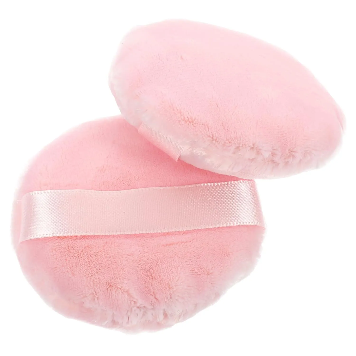 2Pcs Fluffy Makeup Powder Puff Washable Cosmetic Sponge Applicators for Foundation and Setting for Home and Travel Use