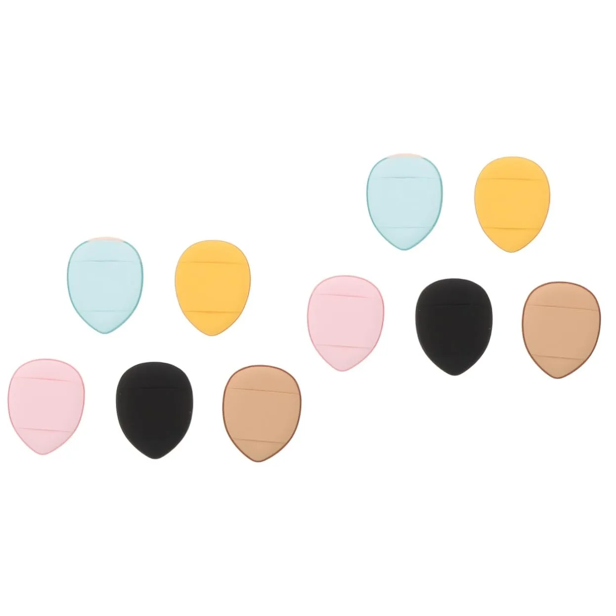 2sets Mini Makeup Finger Powder Puff Washable Velour Cosmetic Cushions for Foundation Facial Powder Portable Makeup Tools for Application