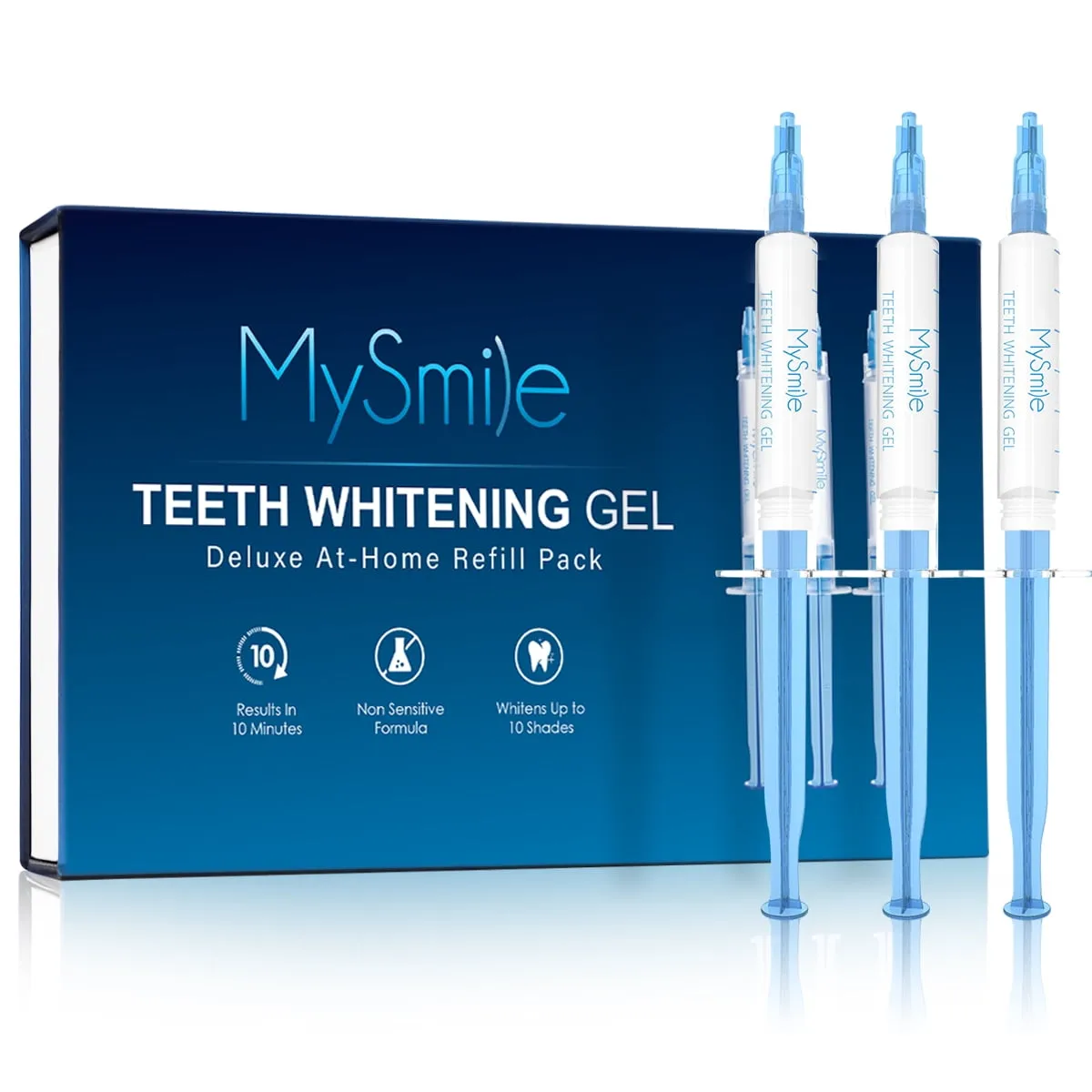 3pc MySmile Teeth Whitening Gel Refill Pack Tooth Whitener 3ml 35% CP 18 Treatments, No Light, Mint