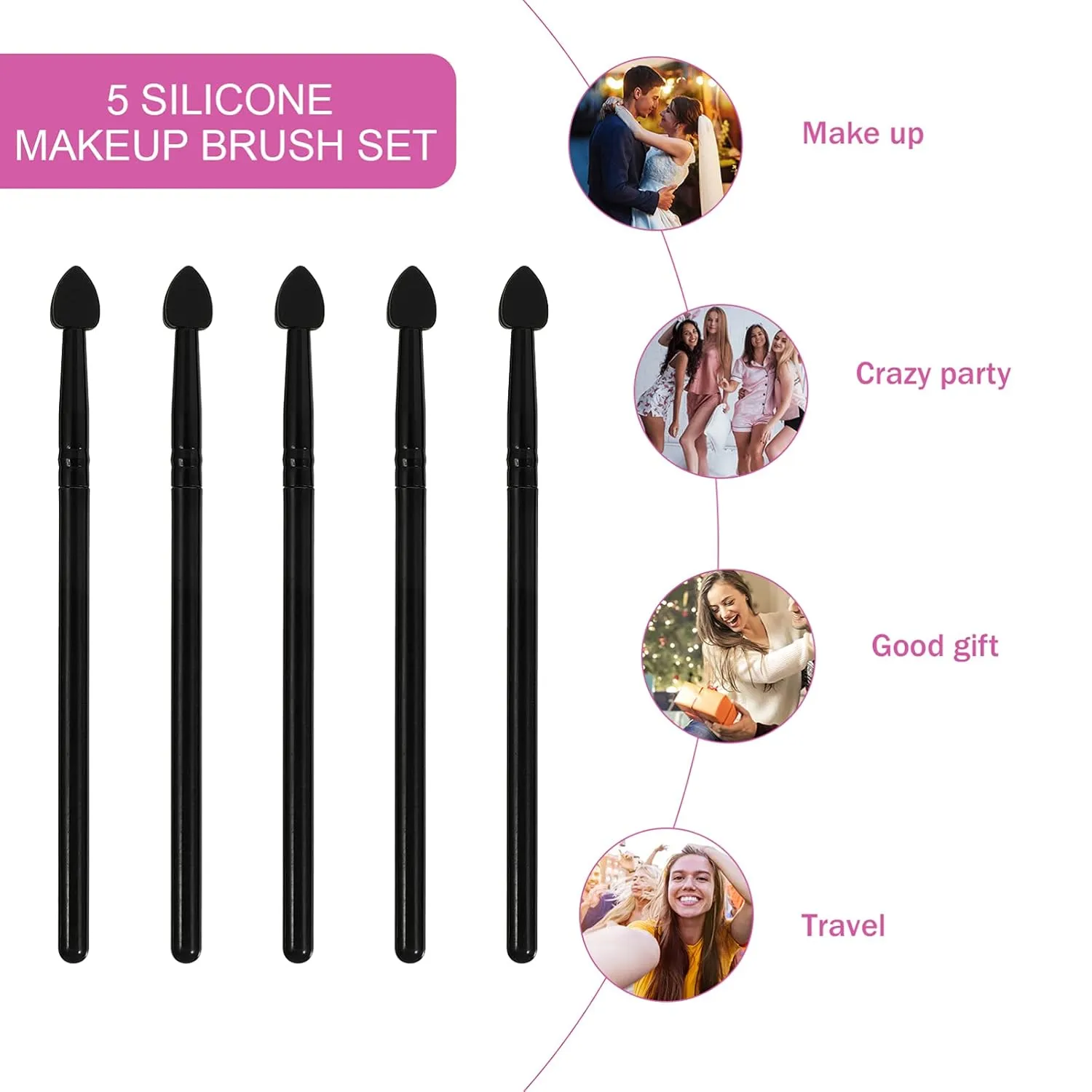3sets Makeup Brush Set for Women Double-sided Eye Brush for Cosmetics and Blending 5pcs*3