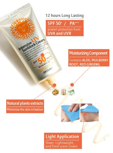 3W Clinic Intensive UV/ Sunscreen Stick/ Natural Vita Moist/ Collagen Sunscreen/ Multi Protection SPF50   