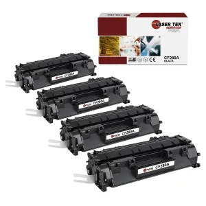 4 Pack HP 80A CF280A Black Compatible Toner Cartridge | Laser Tek Services