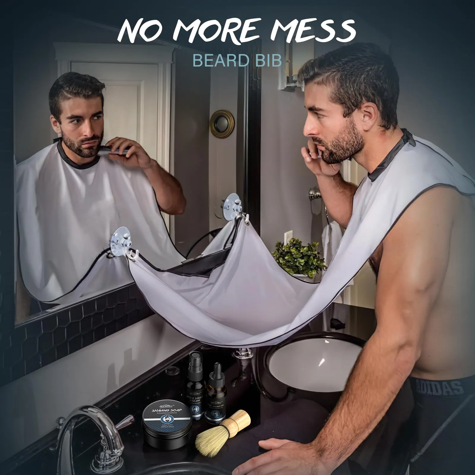5 Piece Shaving Set for Men Gift Set Includes Shaving Soap, Butter, Beard, Bib Apron, Shaving Oil, Aftershave Lotion, Cream, Shaving Brush, Men's Shave