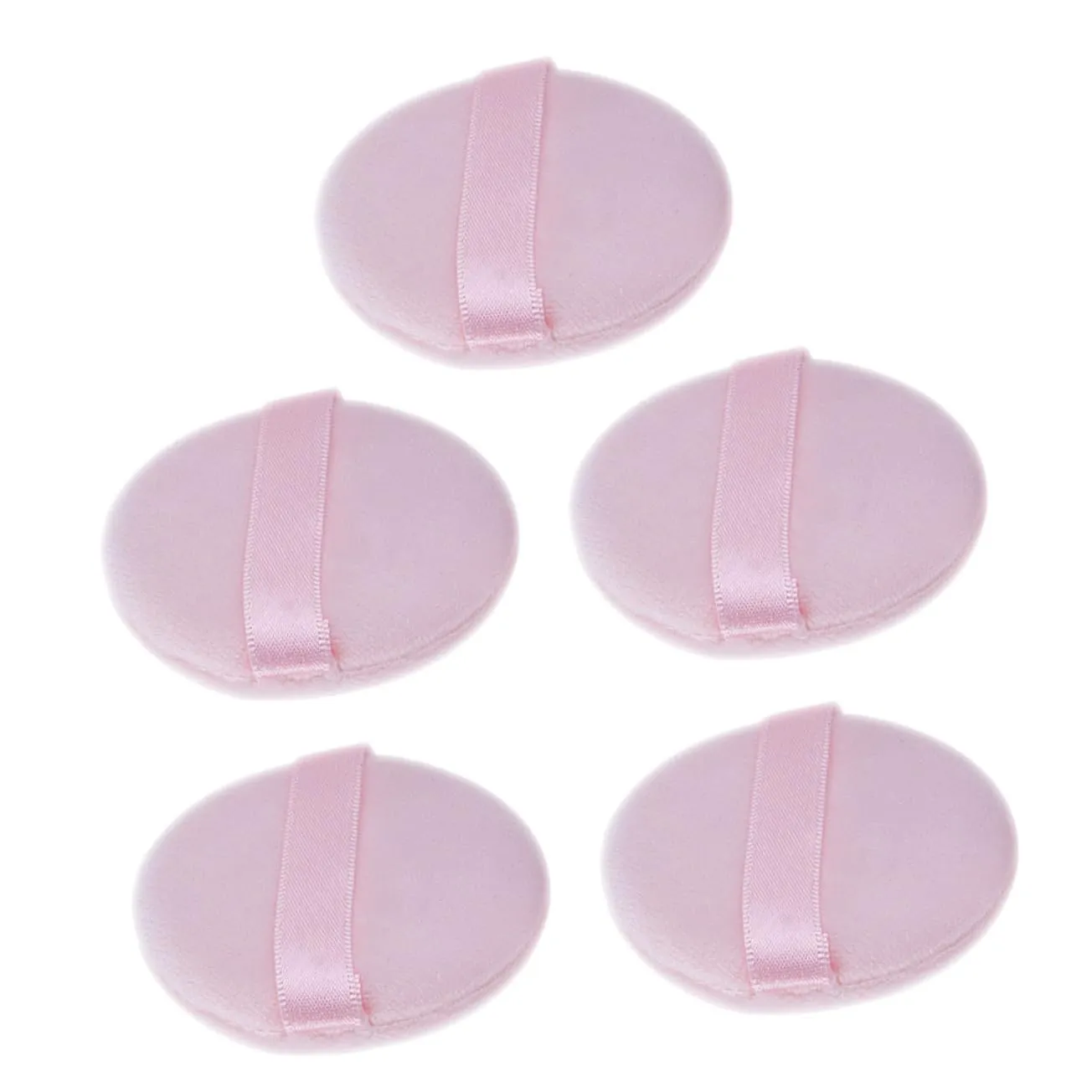 5pcs Makeup Puff Soft Facial Cosmetic Cushion for Loose Powder Application Ribbon Design for Daily Makeup Needs for Finish