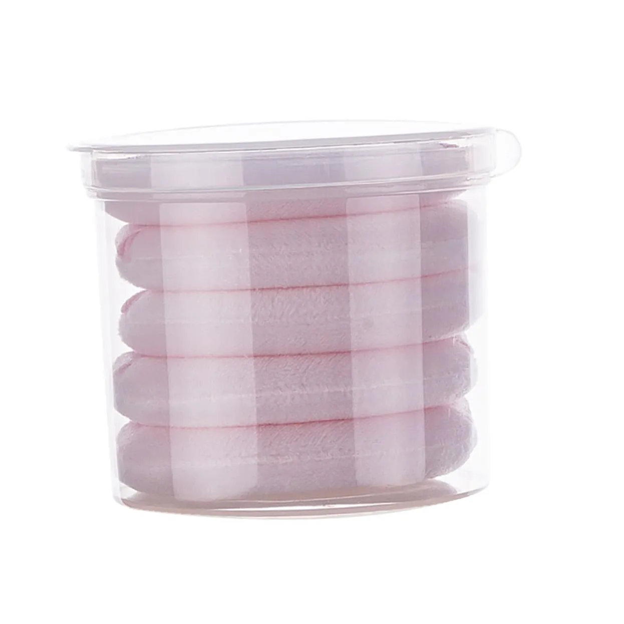5pcs Round Makeup Powder Puff Fluffy Cosmetic Cushions for Loose Powder Skin-friendly Applicator Strap for Foundation Storage Container