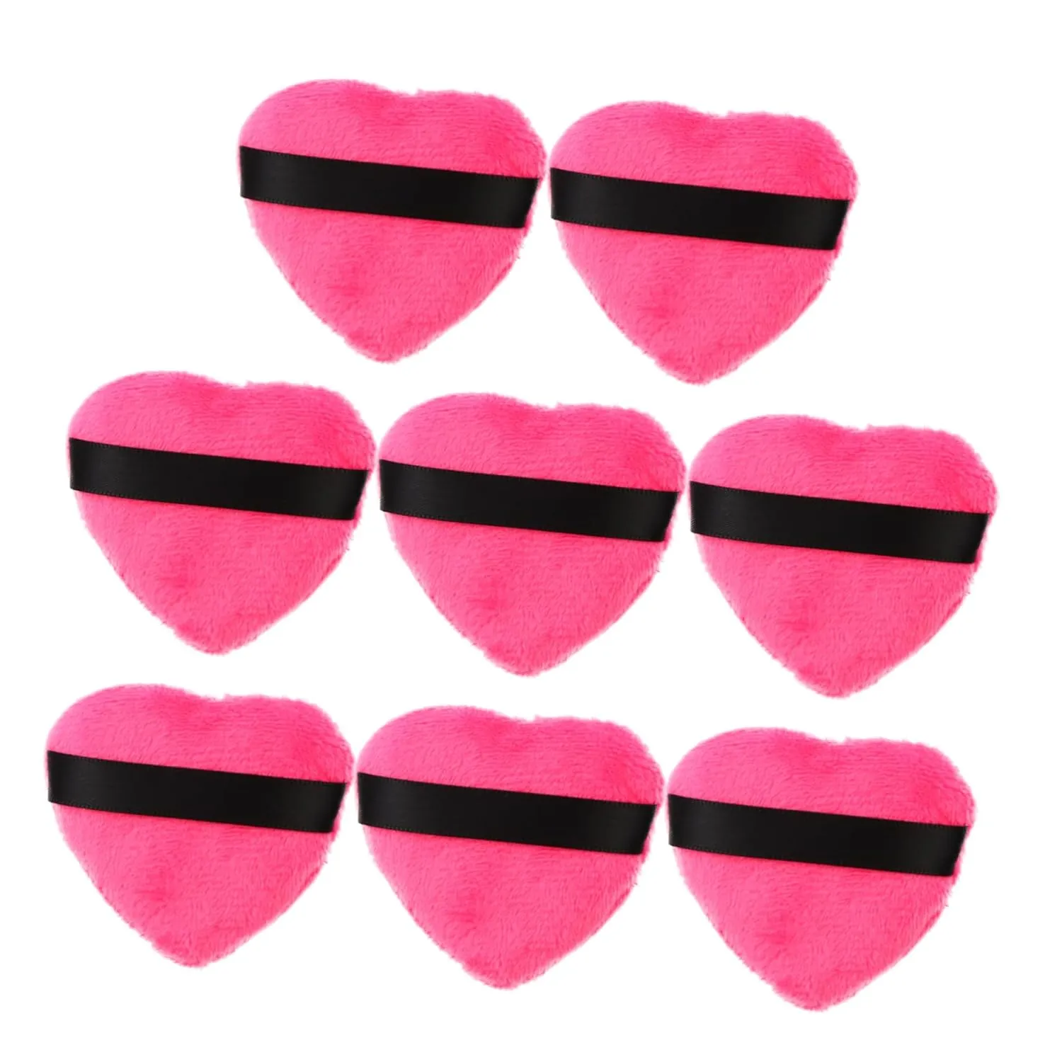 8pcs Heart Shape Powder Puff Fluffy Cosmetic Sponges for Face Body Makeup Washable Loose Powder Applicators for Liquid Dry Products Skin-friendly Design