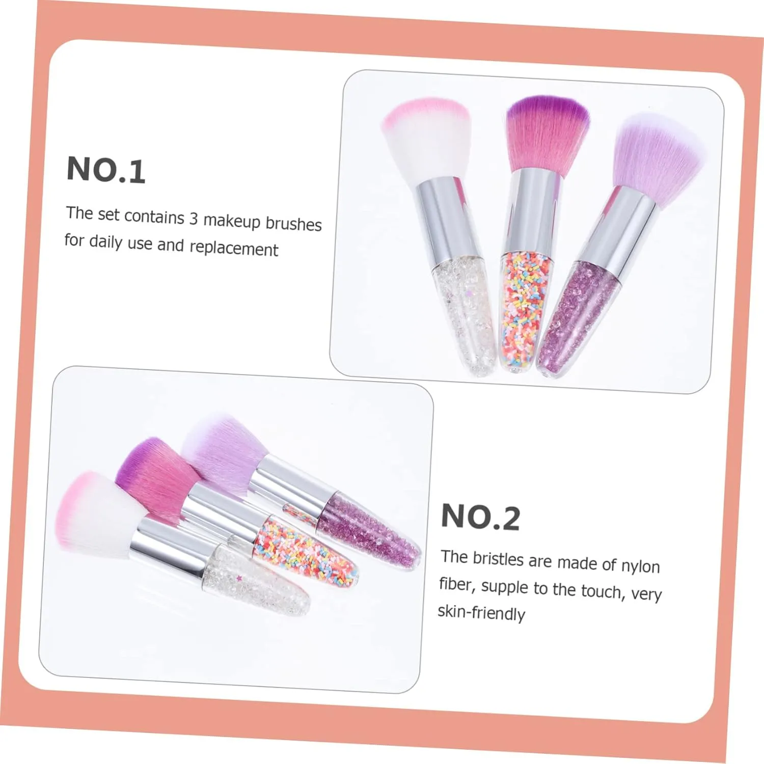 9pcs Makeup Brush Versatile Manicure Foundation Brush Soft Dense for Travel Daily Use for Loose Powder Cosmetic Application