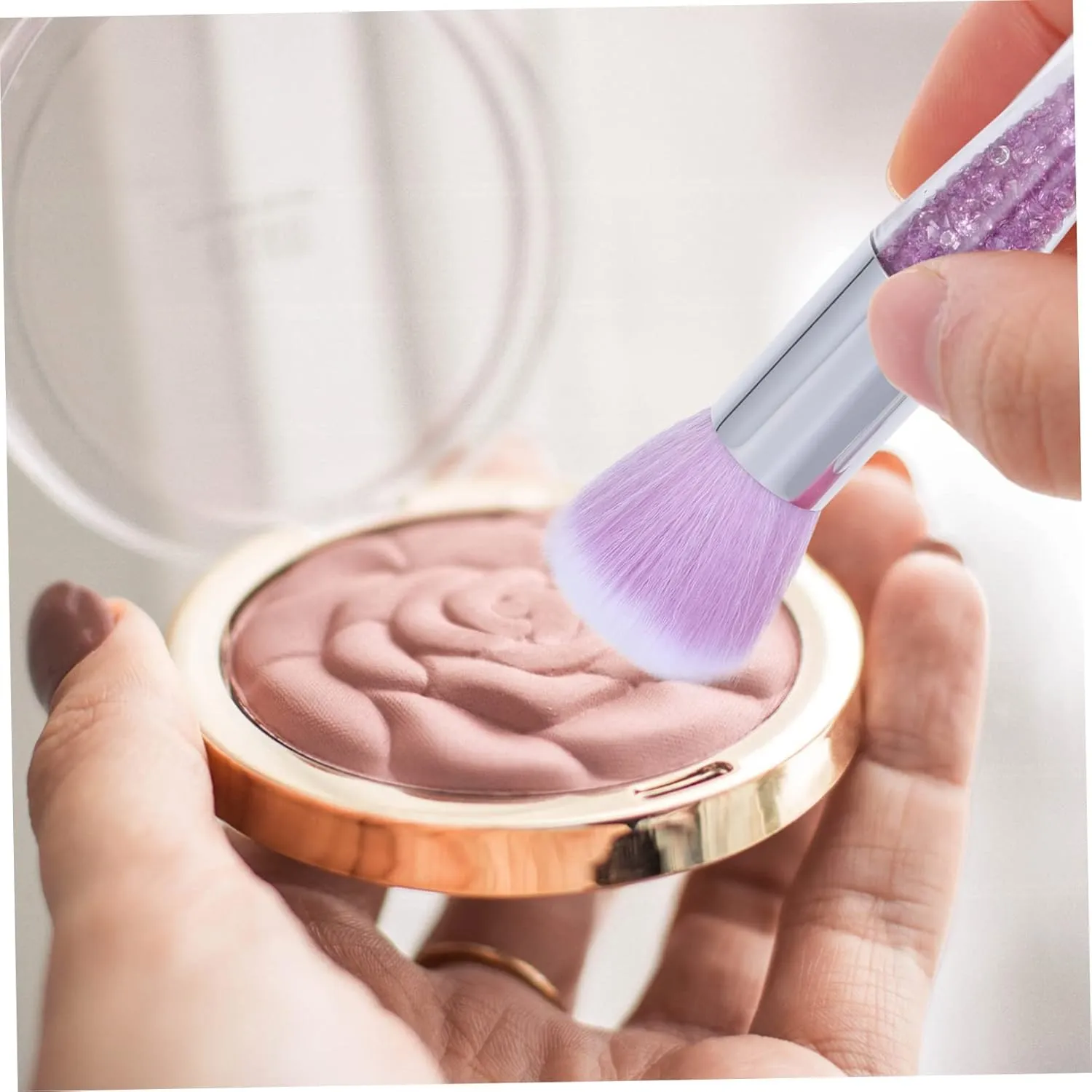 9pcs Makeup Brush Versatile Manicure Foundation Brush Soft Dense for Travel Daily Use for Loose Powder Cosmetic Application