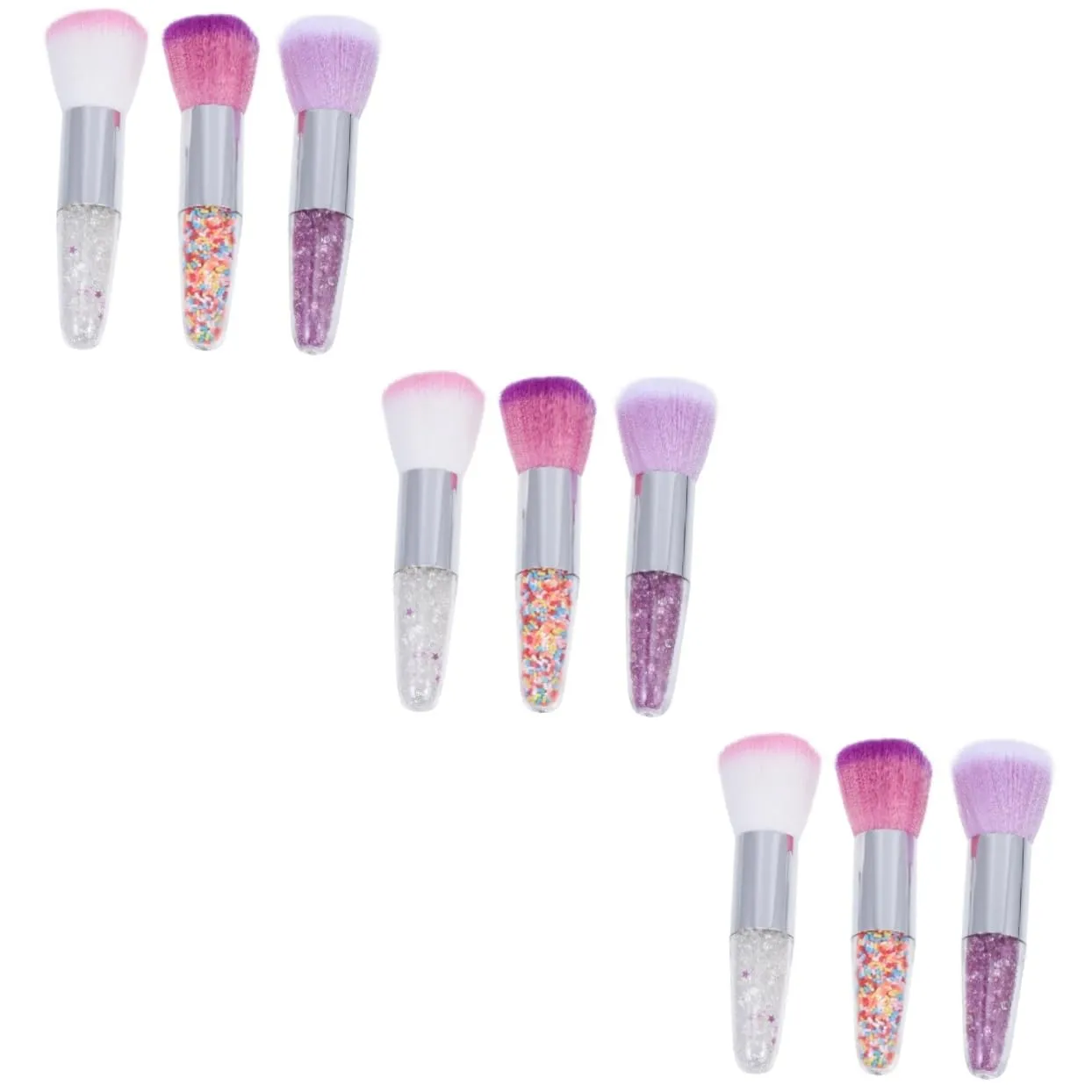 9pcs Makeup Brush Versatile Manicure Foundation Brush Soft Dense for Travel Daily Use for Loose Powder Cosmetic Application
