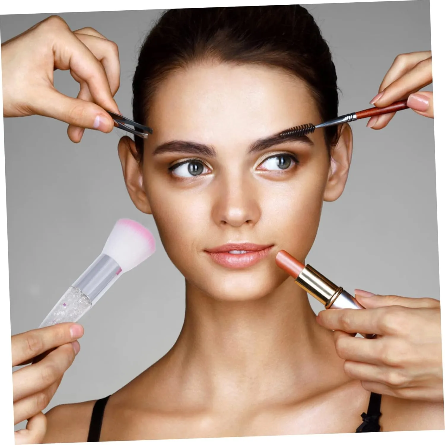 9pcs Makeup Brush Versatile Manicure Foundation Brush Soft Dense for Travel Daily Use for Loose Powder Cosmetic Application