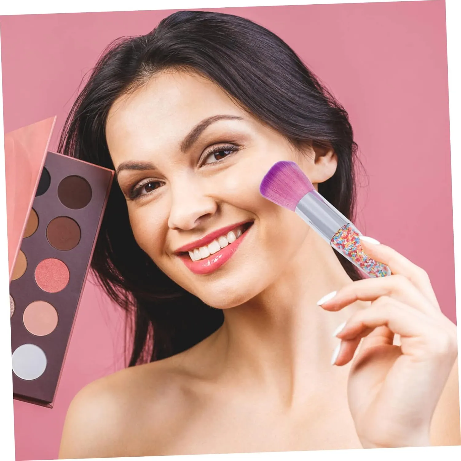9pcs Makeup Brush Versatile Manicure Foundation Brush Soft Dense for Travel Daily Use for Loose Powder Cosmetic Application