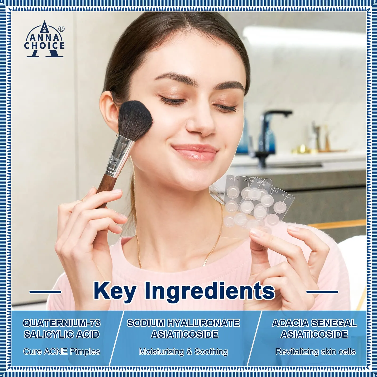 Acne Patches Microdarts for face cute with Salicylic Acid, Hyaluronate-Hydrocolloid pimple patches Microneedle large-9 patches