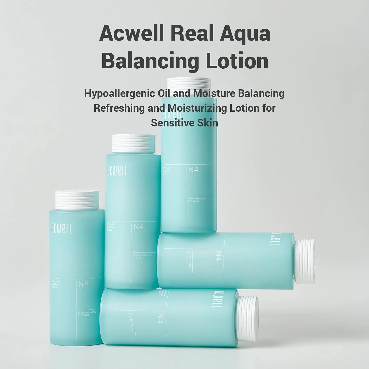 ACWELL Real Aqua Balancing Hydrating and Soothing Face Lotion 4.7 fl.oz. - Sebum Control and pH Balancing for Oily and Sensitive Skin, Calms Acne and Blemishes