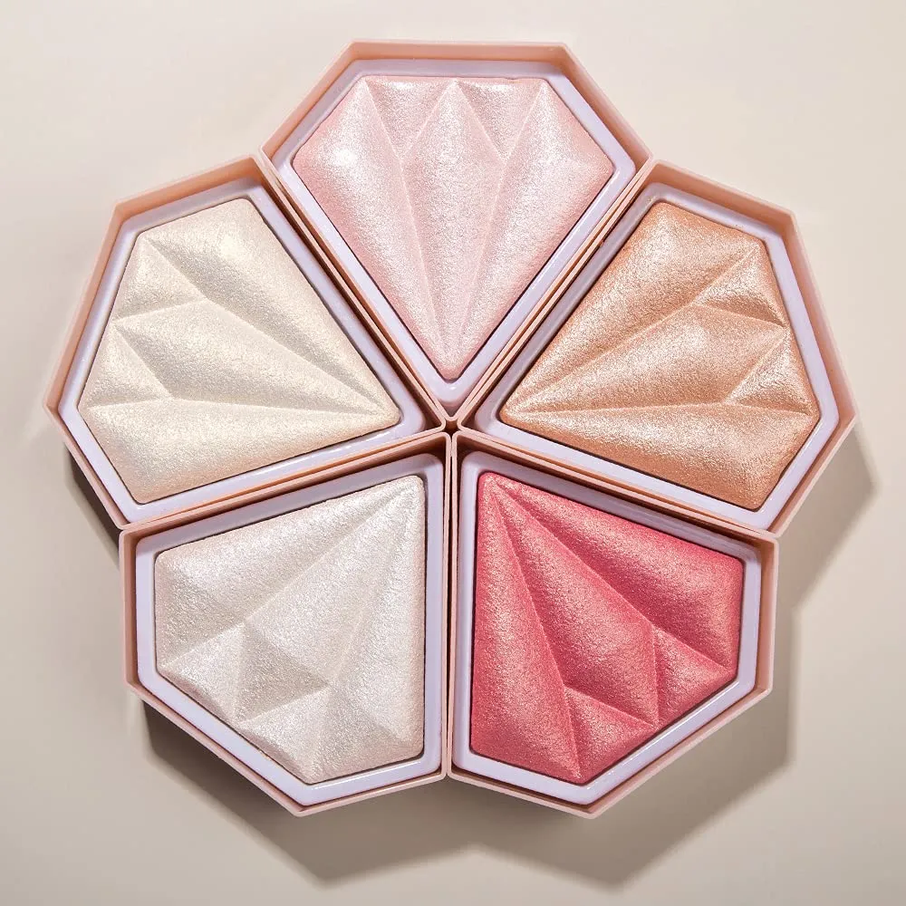 AKARY Face Glitter Blush Pink Shimmer Highlighter Blusher Powder Makeup Cosmetics Facial Contour Corrector Shine Rouge (#03 Fairy Powder)