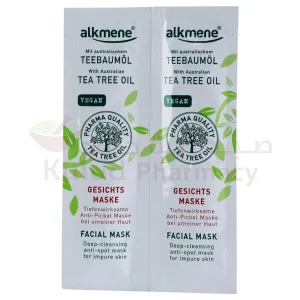 Alkmene With Tea Tree Oil Vegan 3In1 Cleansing Scrub Face Mask 2 PC