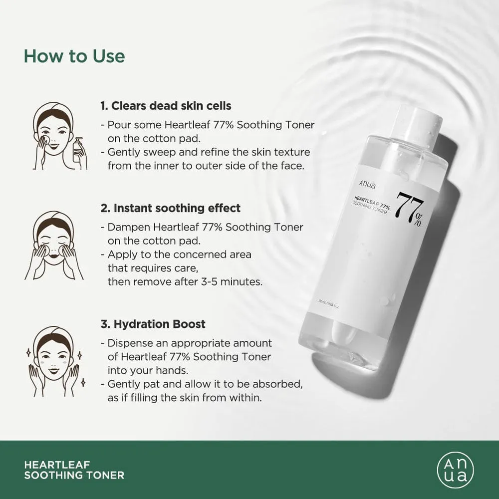 Anua Heartleaf 77% Soothing Toner 250ml/ 8.45 fl. oz.