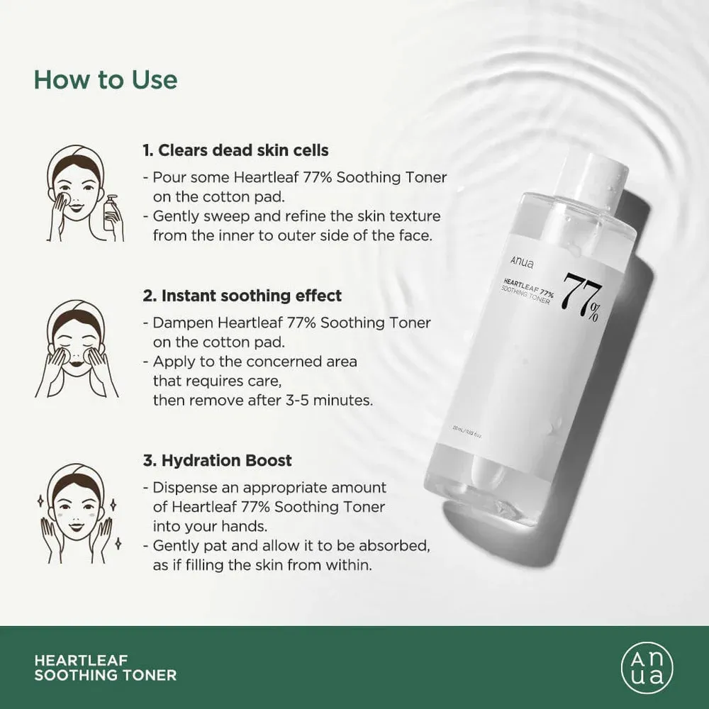 ANUA Heartleaf 77% Soothing Toner تونر البشرة من انوا