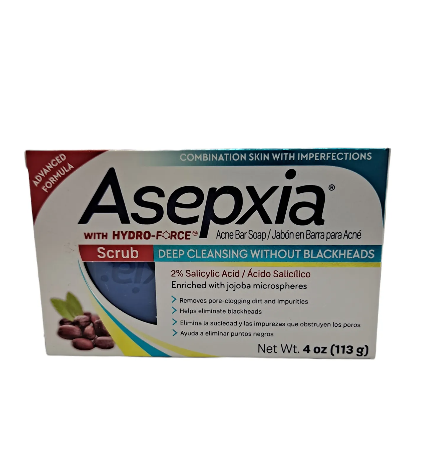 Asepxia Charcoal Acne Bar Soap /Purifying Efect 2% Salicylic Acid/ 4oz