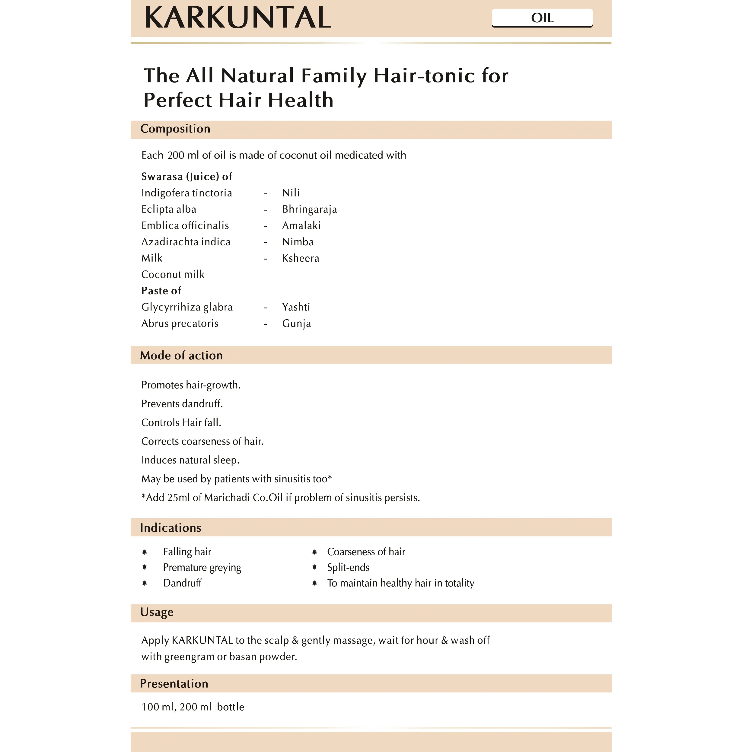 AVN Karkuntal Hair Oil - Prevents Greying, Improves Hair Growth & Quality, Reduces Split-ends, Nurtures & Conditions, Anti-Hair Fall Therapy (100 ml)