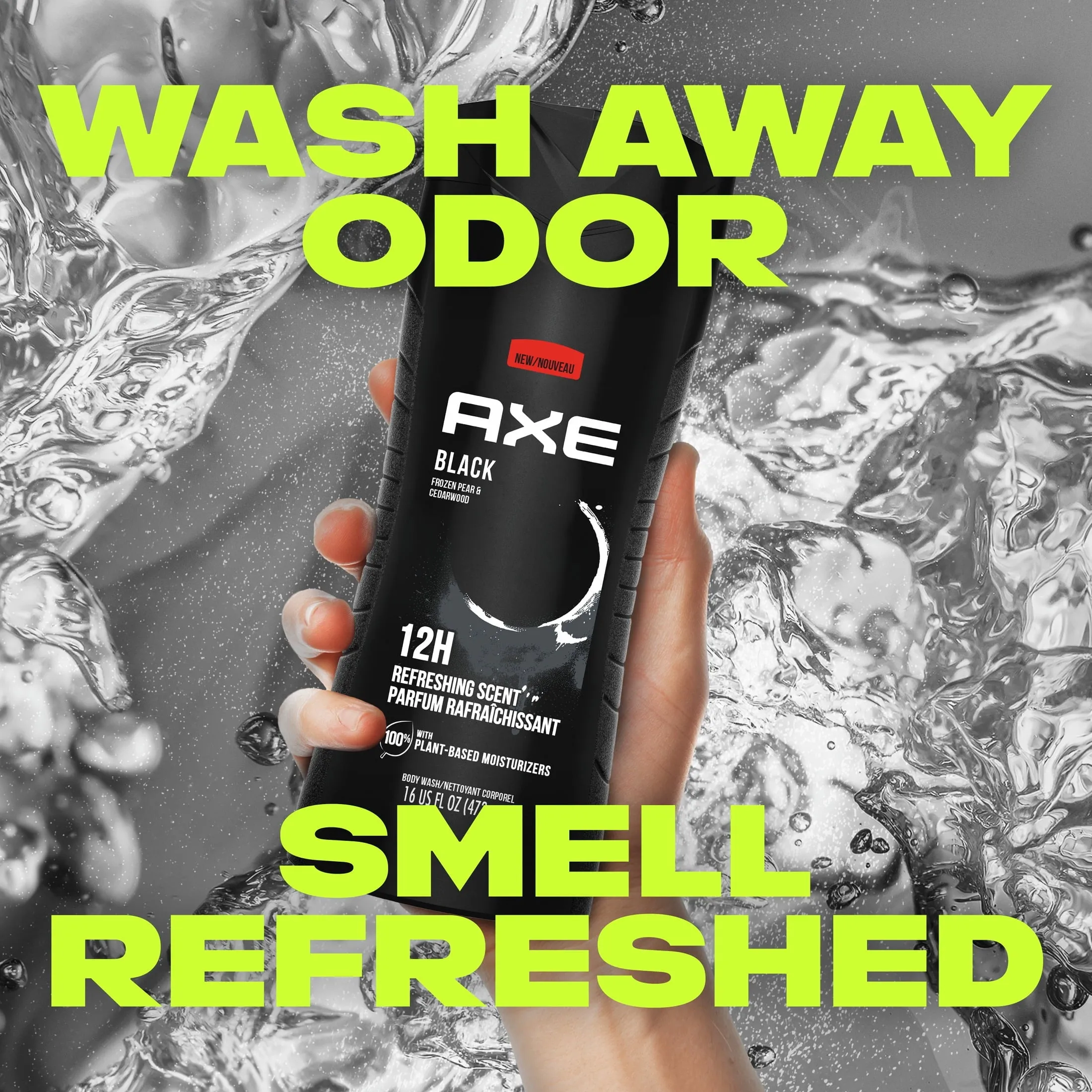 Axe Black Refreshing Daily Use Body Wash, Frozen Pear and Cedarwood, 16 fl oz