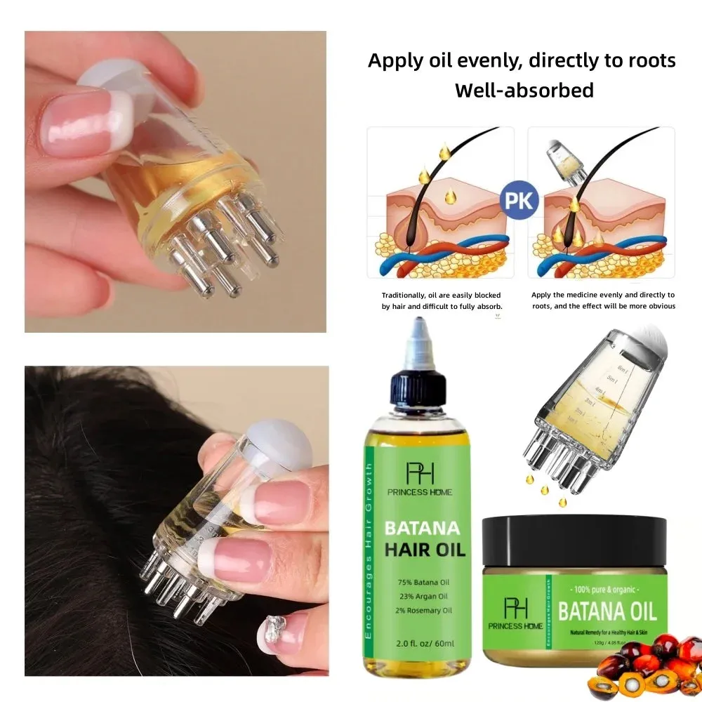 Batana Oil Hair Growth Serum with Rosemary - Thickening, Repairing, and Nourishing Formula