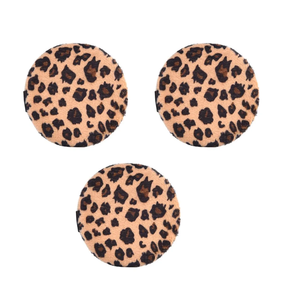 Beaupretty 3pcs Leopard-printed Makeup Skin-friendly Cosmetic Pads for Loose Powder Application Essential Makeup Supplies for Home Salon Use