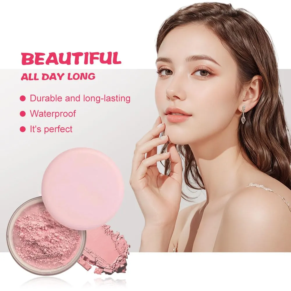 Beauty Setting Powder, 2025 New Blurring Setting Powder Pink Setting Powder Loose Beauty Powder for All Skin Tones (Pink, #02)