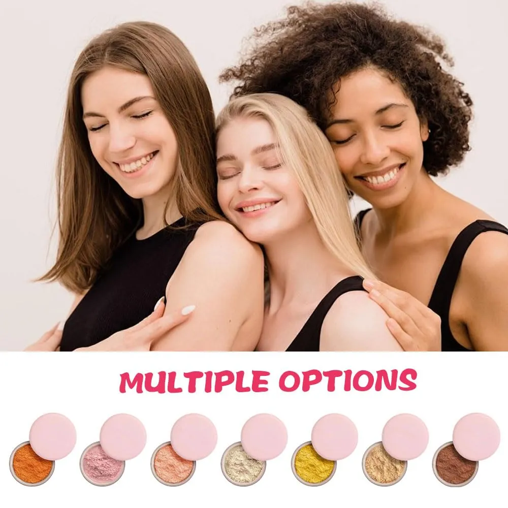 Beauty Setting Powder, 2025 New Blurring Setting Powder Pink Setting Powder Loose Beauty Powder for All Skin Tones (Pink, #02)