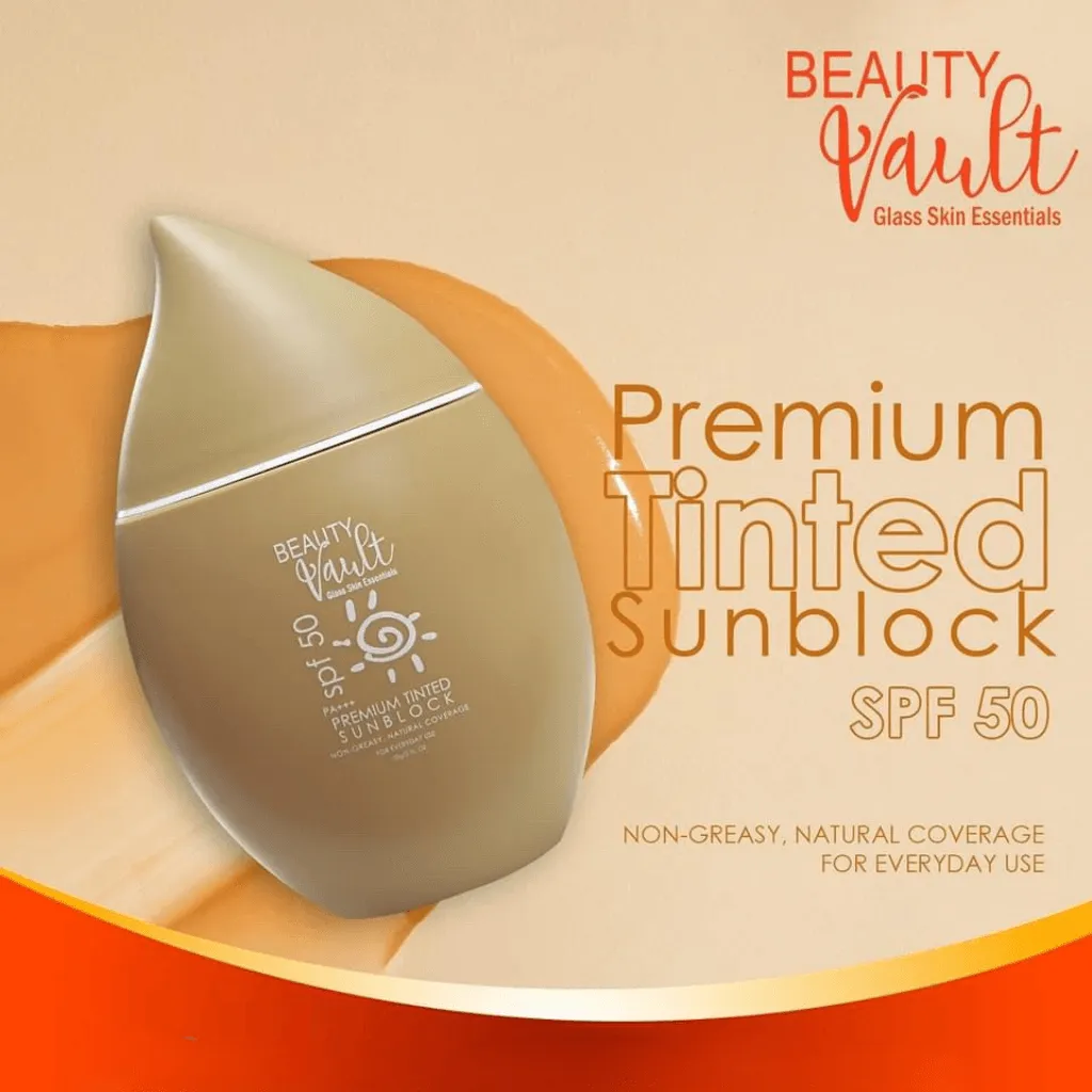 Beauty Vault Premium Tinted Sunblock SPF50 - 50g