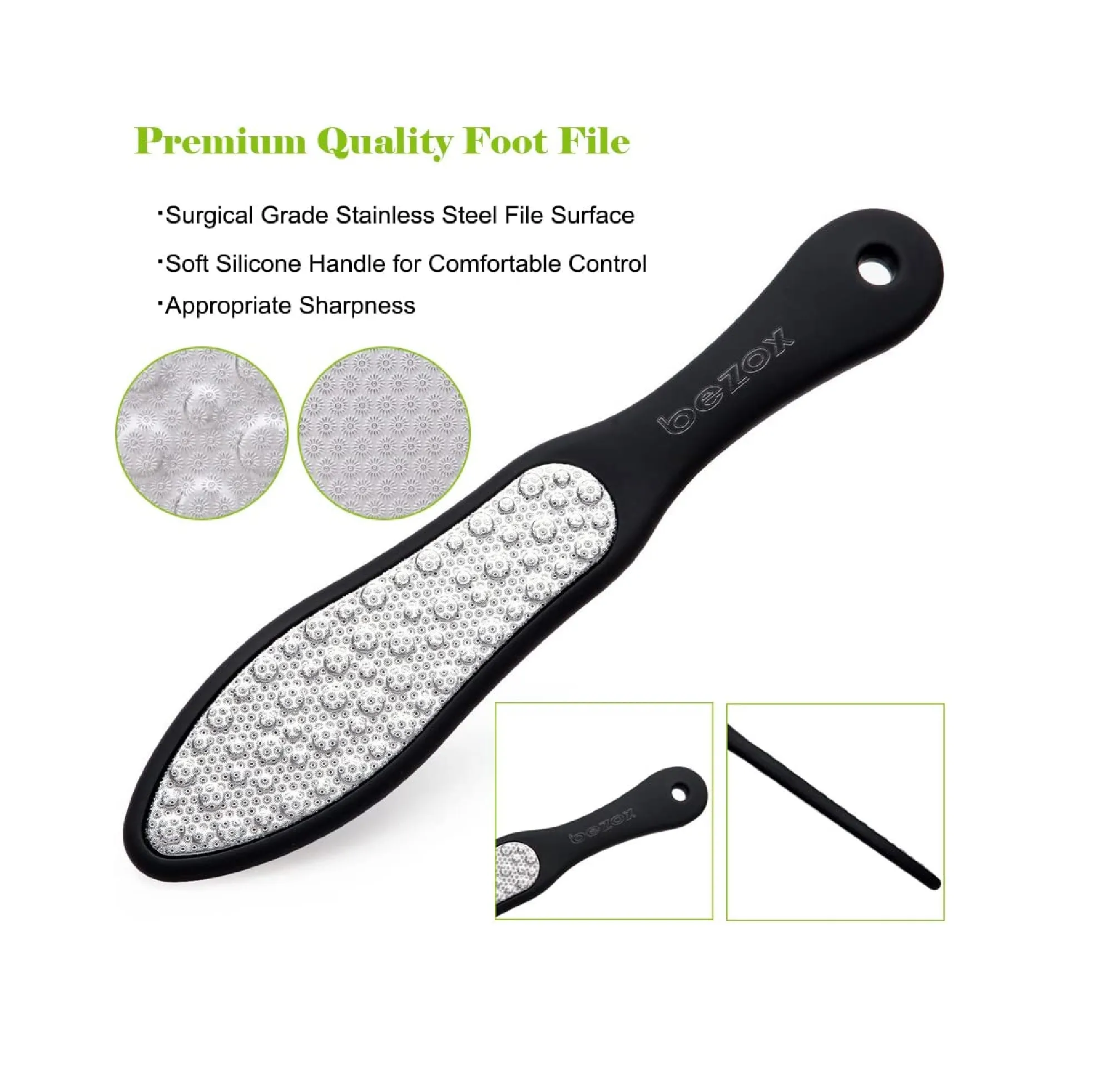 BEZOX Foot File 1 PCS Double Sided Foot Scraper Callus Remover