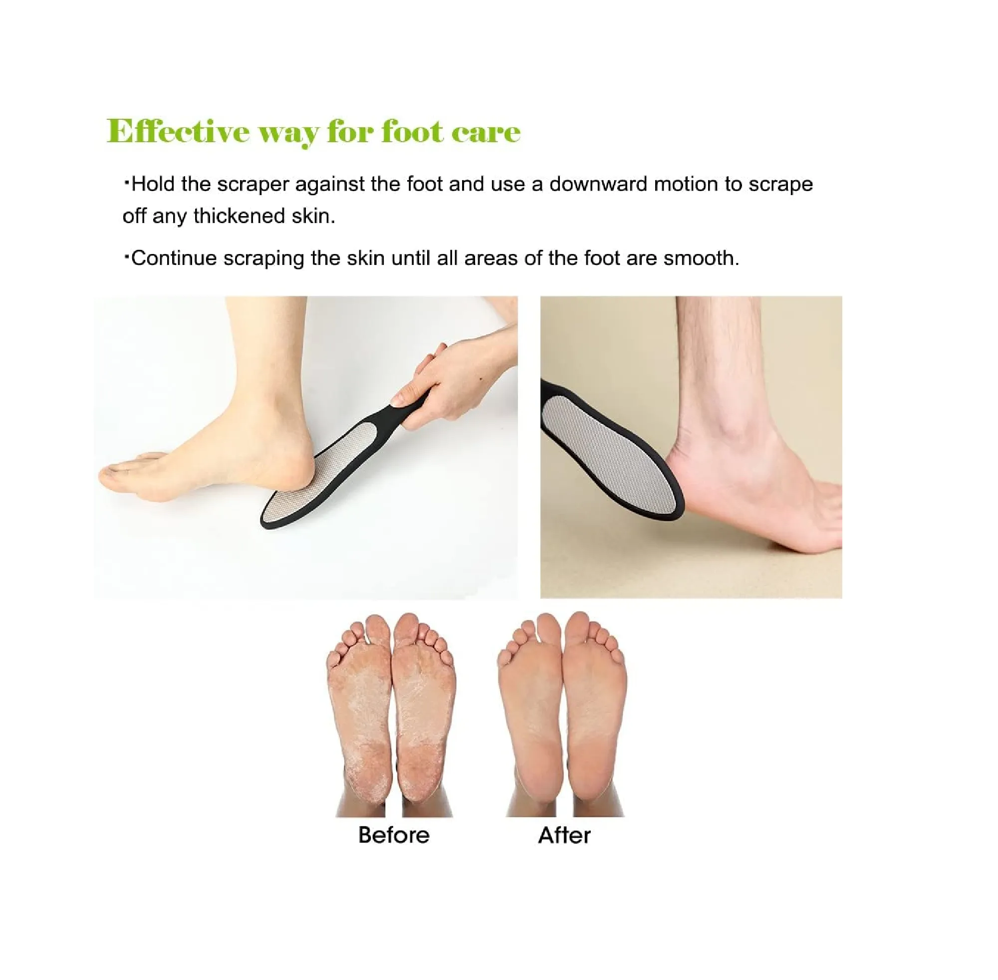 BEZOX Foot File 1 PCS Double Sided Foot Scraper Callus Remover
