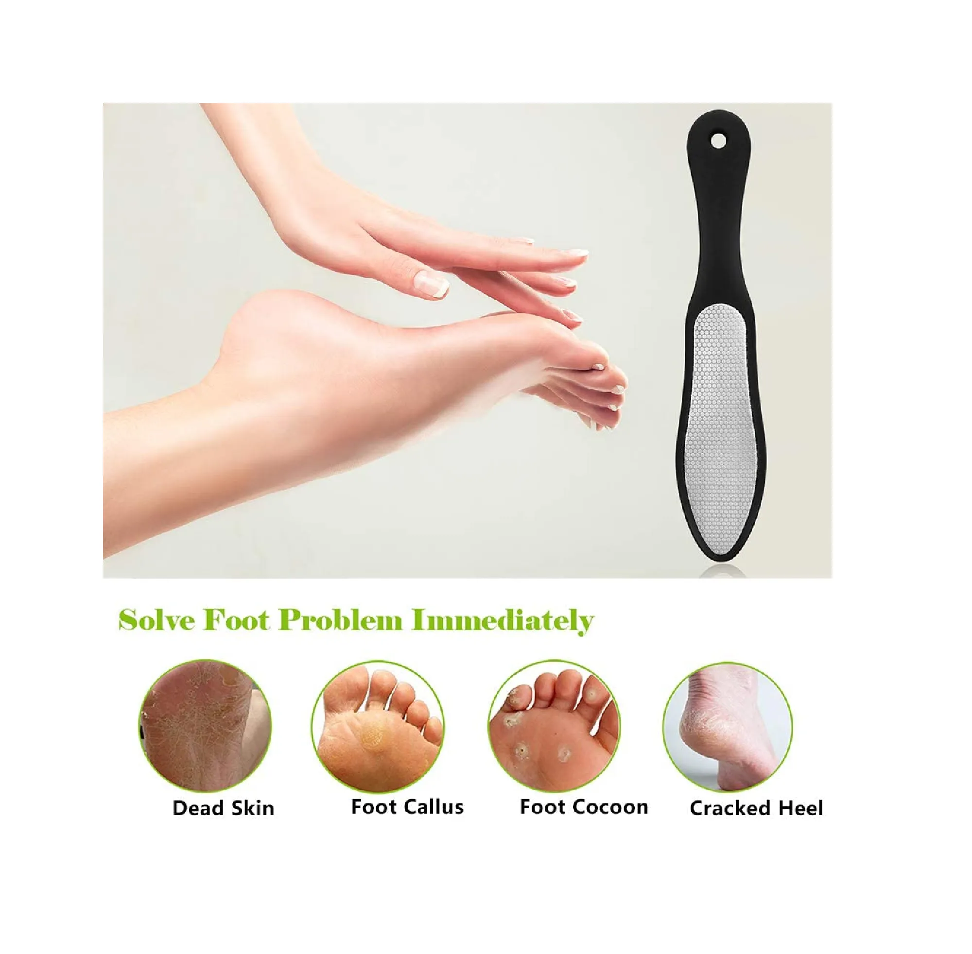 BEZOX Foot File 1 PCS Double Sided Foot Scraper Callus Remover