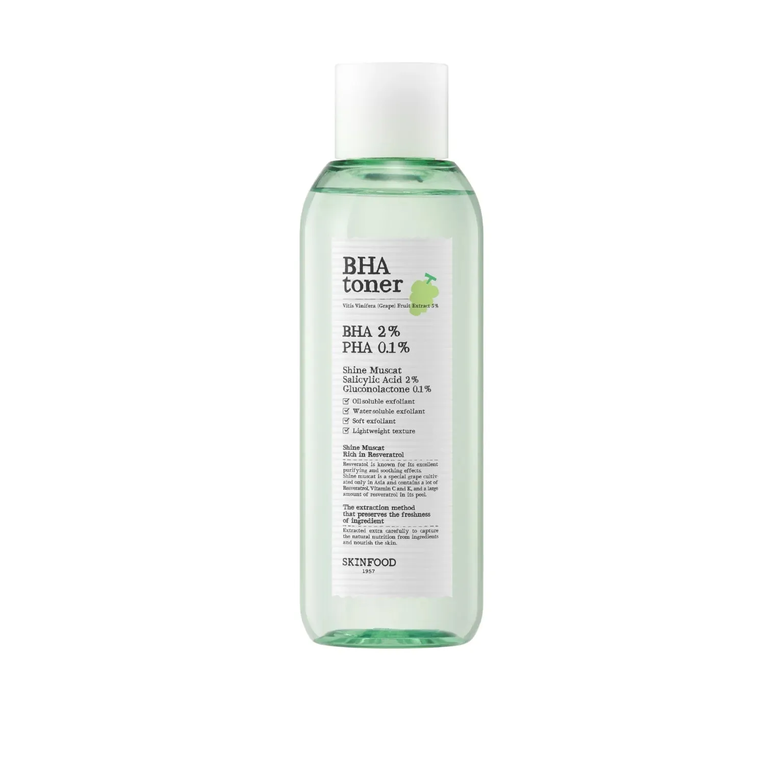 Bha Toner Vits Vinifer Grape Fruit Extract 5% BHA 2% PHA 0.1%