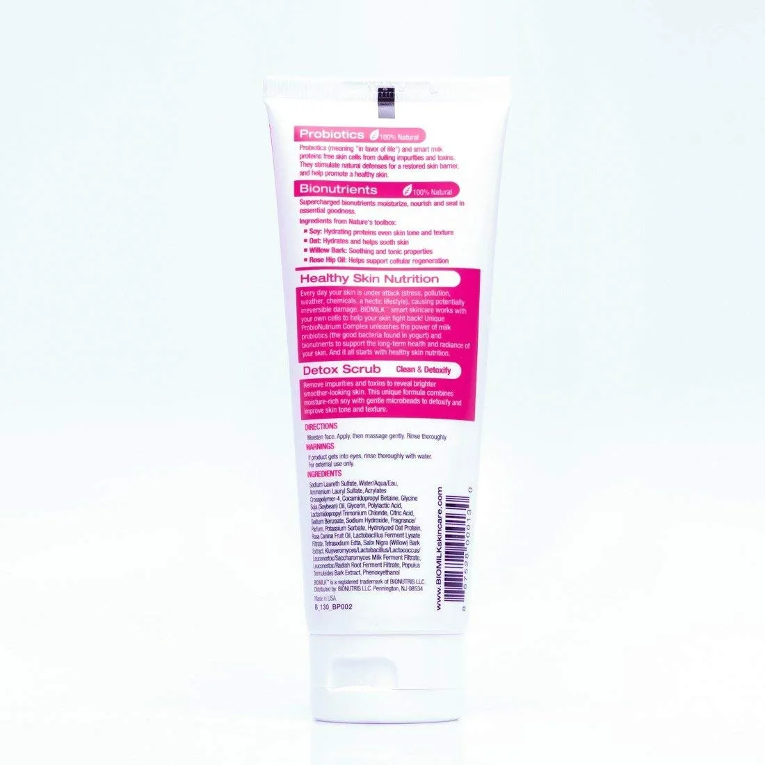 BIOMILK Probiotic Skincare Detox Scrub, 100% Natural Probiotics and Superfoods for Healthy Skin Nutrition, 4oz.