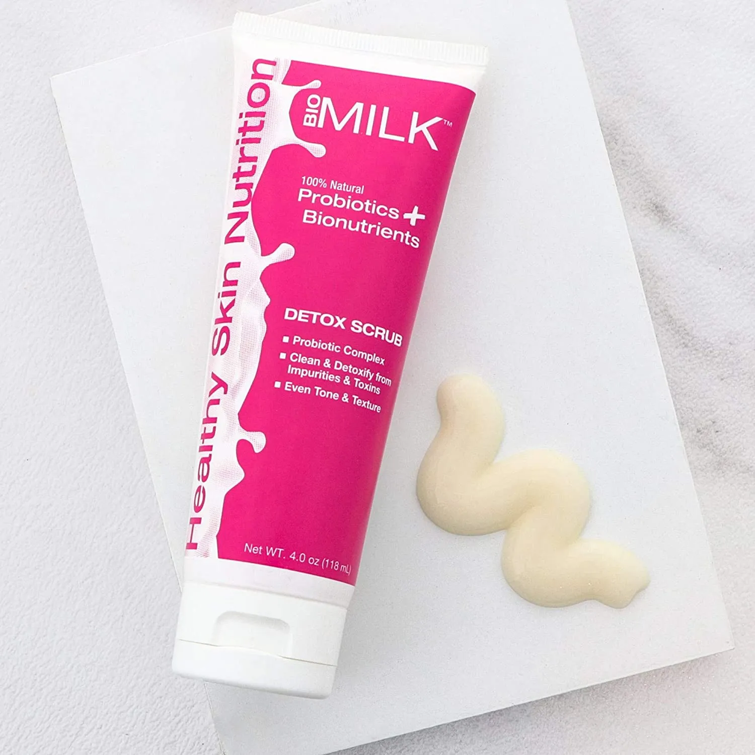 BIOMILK Probiotic Skincare Detox Scrub, 100% Natural Probiotics and Superfoods for Healthy Skin Nutrition, 4oz.