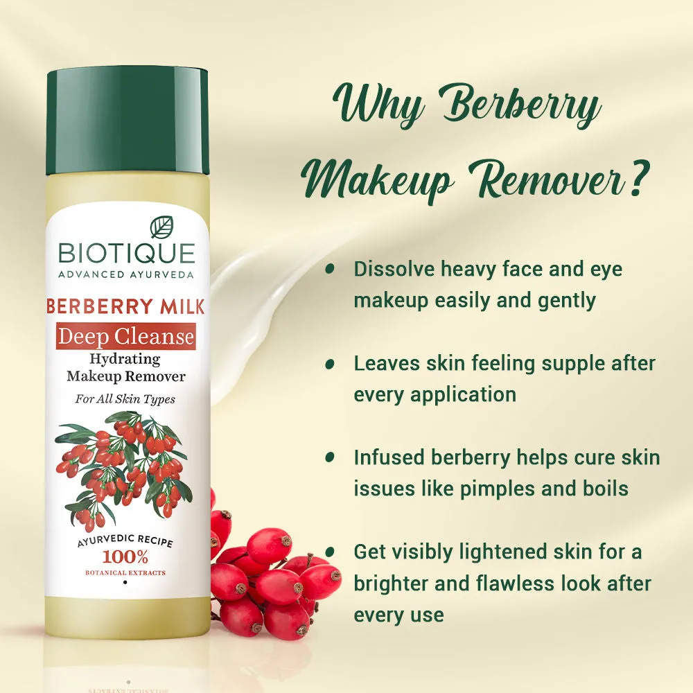 Biotique Berberry Milk Deep Cleanse Hydrating Makeup Remover (120ml)