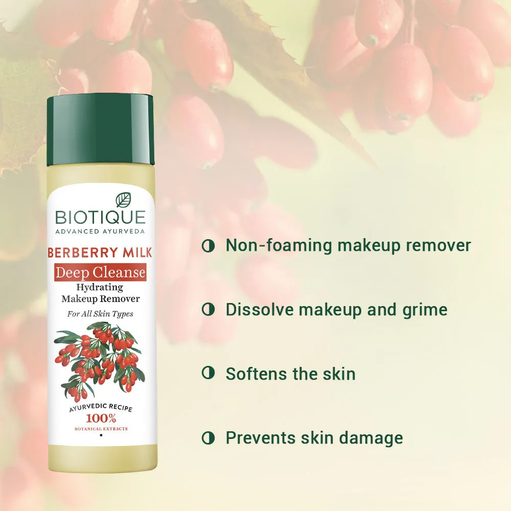 Biotique Berberry Milk Deep Cleanse Hydrating Makeup Remover (120ml)