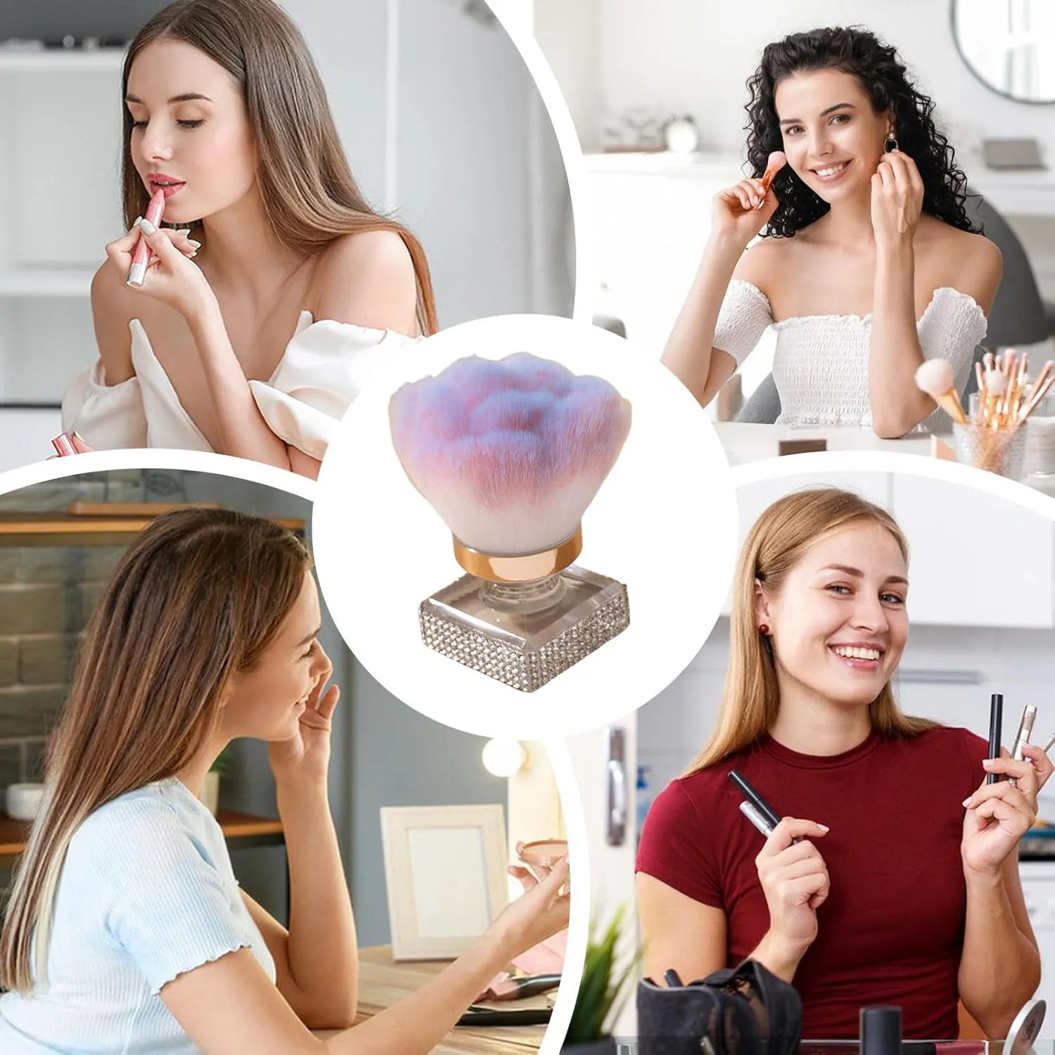 Blending Brush for Makeup,Loose Facial Powder Brush | Soft Bristles Manicure Make Up Tool for Highlighting Fingernail Cleaning