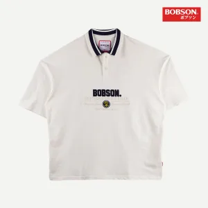 Bobson Japanese Men's Basic Collared Shirt Oversized Fitting 136371 (Cream)