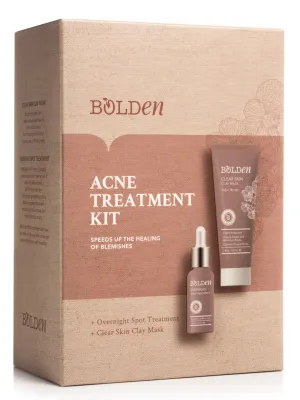 Bolden Acne Treatment Kit | Sulfur Clay Mask & Spot Treatment for Day-Night Care