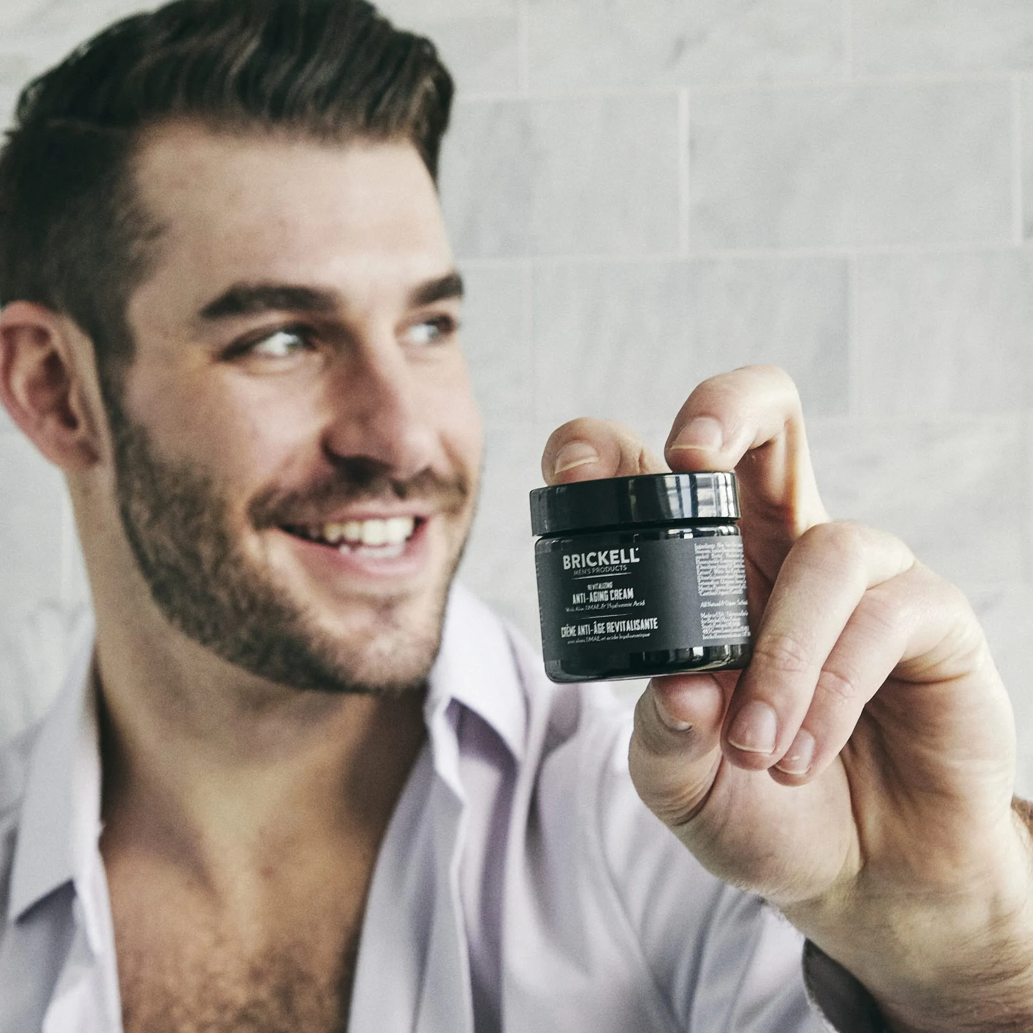 Brickell Men's Revitalizing Anti-Aging Cream For Men, Face Moisturizer For Face To Reduce Fine Lines and Wrinkles, Natural and Organic Anti Wrinkle Night Face Cream, 2 Ounce, Scented