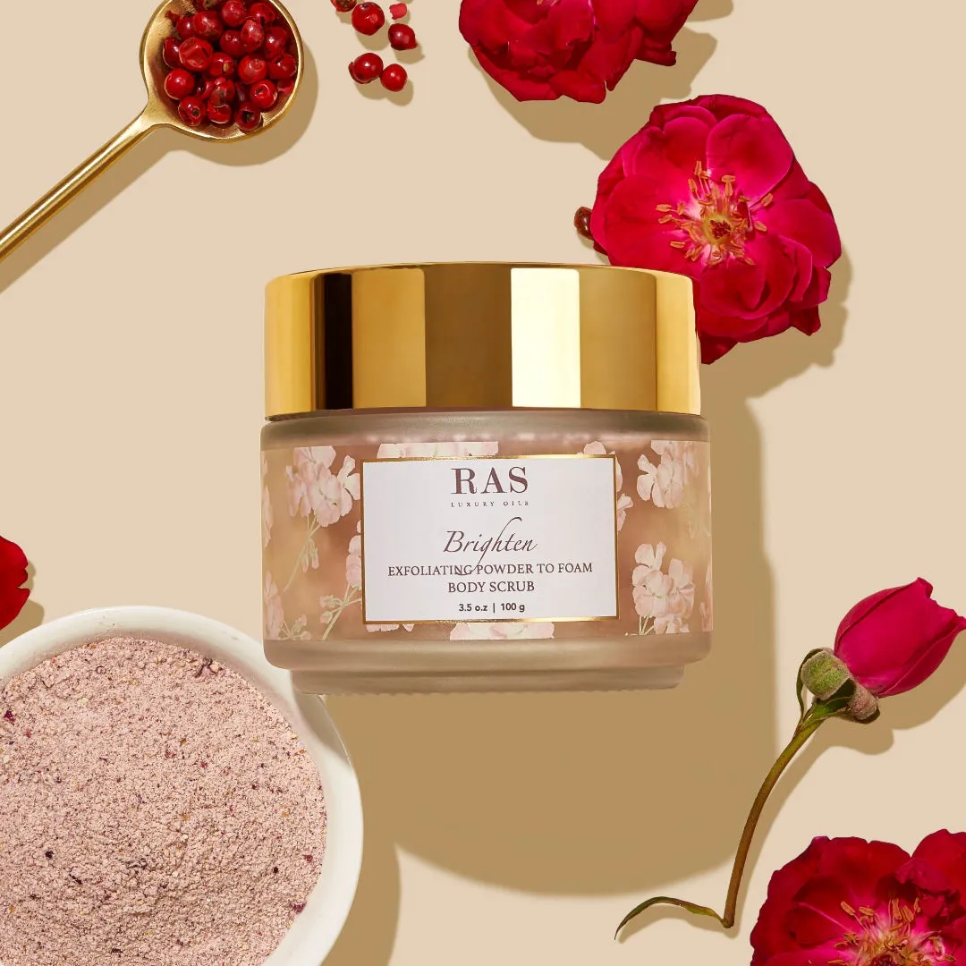 Brighten Exfoliating Powder To Foam Body Scrub