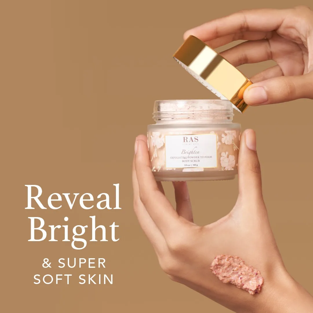 Brighten Exfoliating Powder To Foam Body Scrub